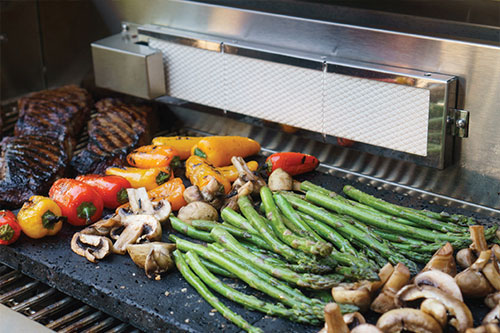 Grill with food